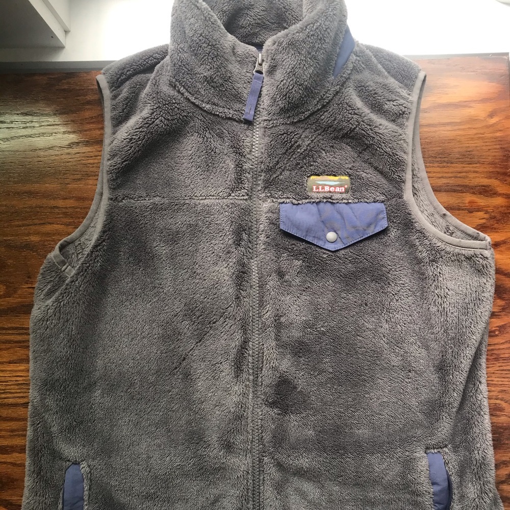 L.L. Bean Gray Hi-Pile Fleece Vest